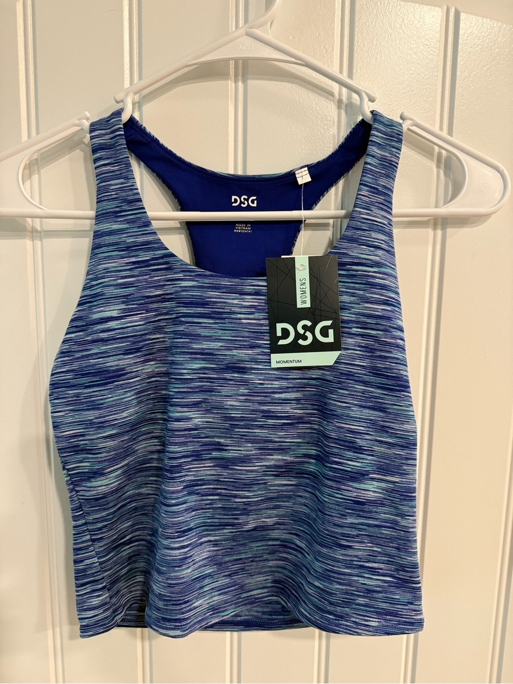 DSG Women's Blue Space-Dye Performance Tank